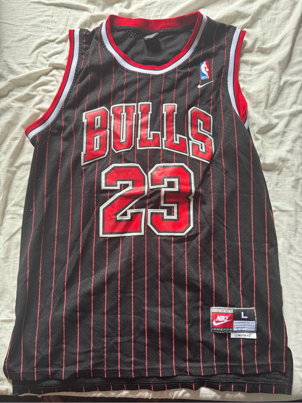 Nike Black & Red Bulls #23 Basketball Jersey